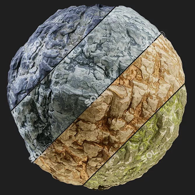 Rock PBR Seamless Materials 3D model image 4