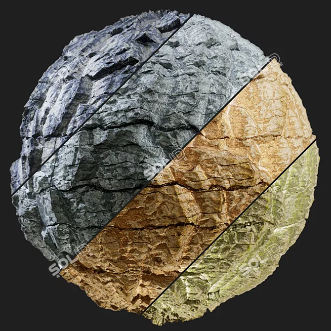 Rock PBR Seamless Materials 3D model image 5