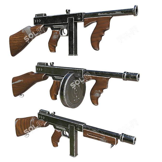 Classic Vintage Rifle Gun 3D model image 2