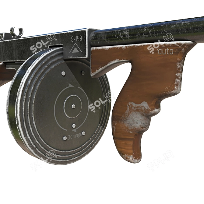 Classic Vintage Rifle Gun 3D model image 3