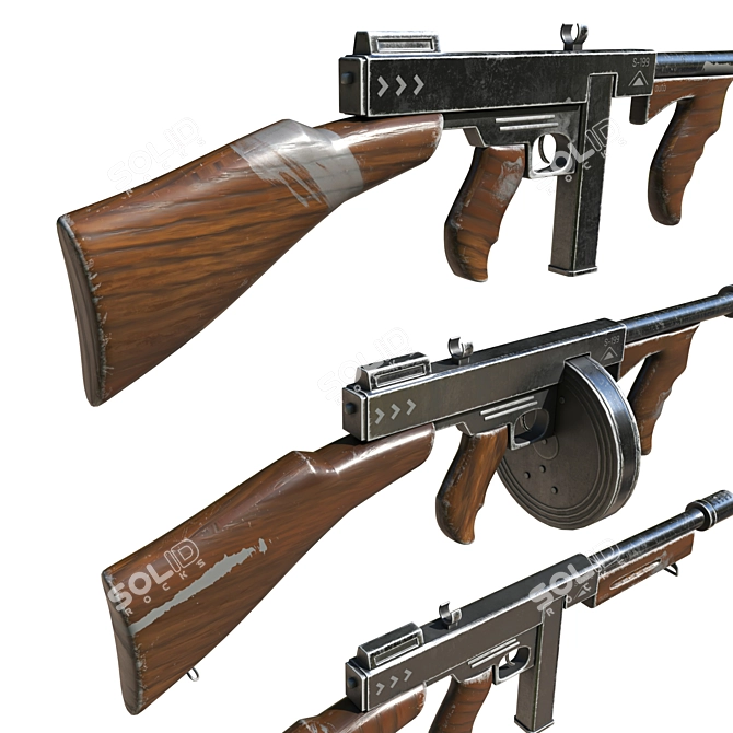 Classic Vintage Rifle Gun 3D model image 4