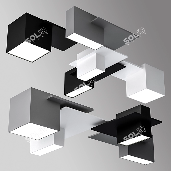 Geometric LED Ceiling Lights: Jules (Set of 5) 3D model image 1