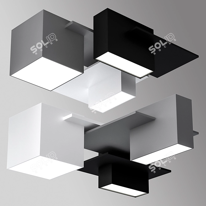 Geometric LED Ceiling Lights: Jules (Set of 5) 3D model image 2