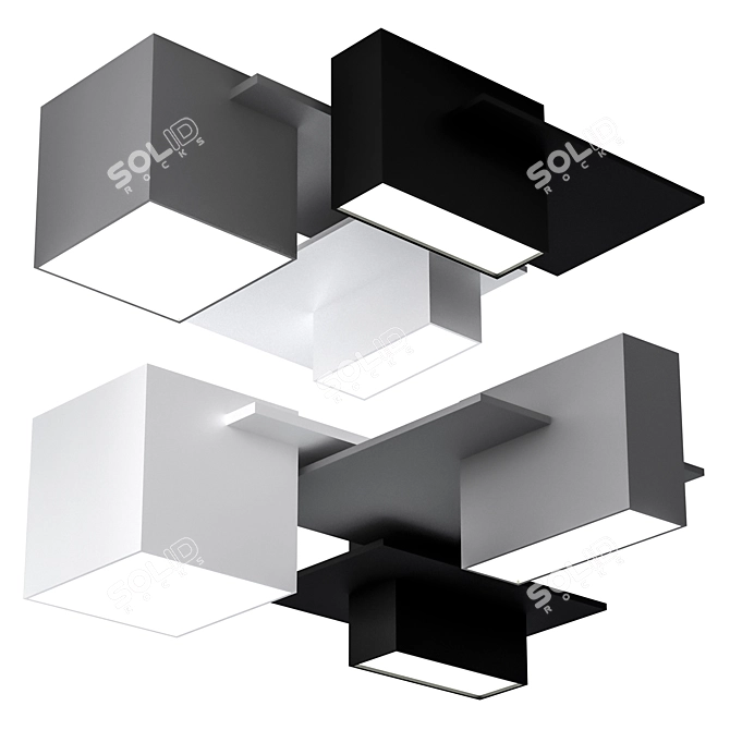 Geometric LED Ceiling Lights: Jules (Set of 5) 3D model image 6