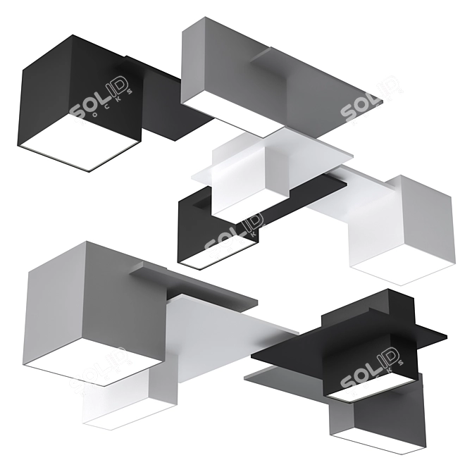 Geometric LED Ceiling Lights: Jules (Set of 5) 3D model image 9