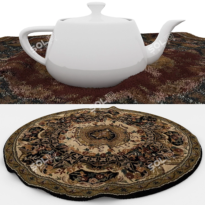 Versatile Round Rugs Set 3D model image 4