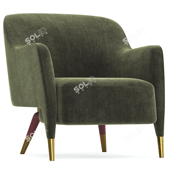 Sleek Molteni Armchair: Modern Design 3D model image 1