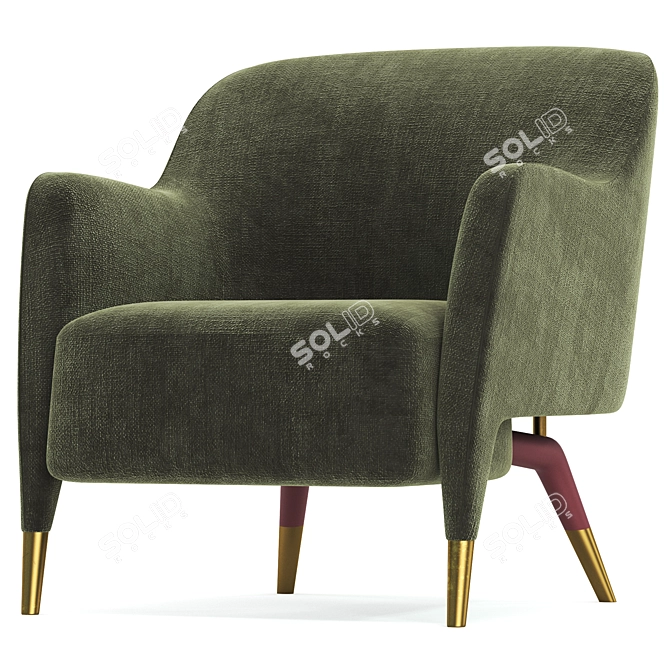 Sleek Molteni Armchair: Modern Design 3D model image 2