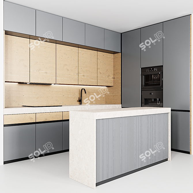 Modern Kitchen 3D Model 3D model image 1