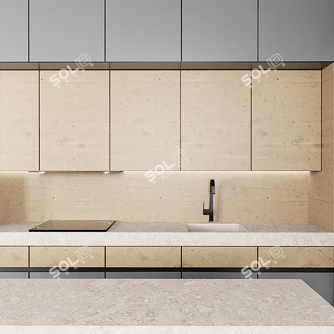 Modern Kitchen 3D Model 3D model image 2