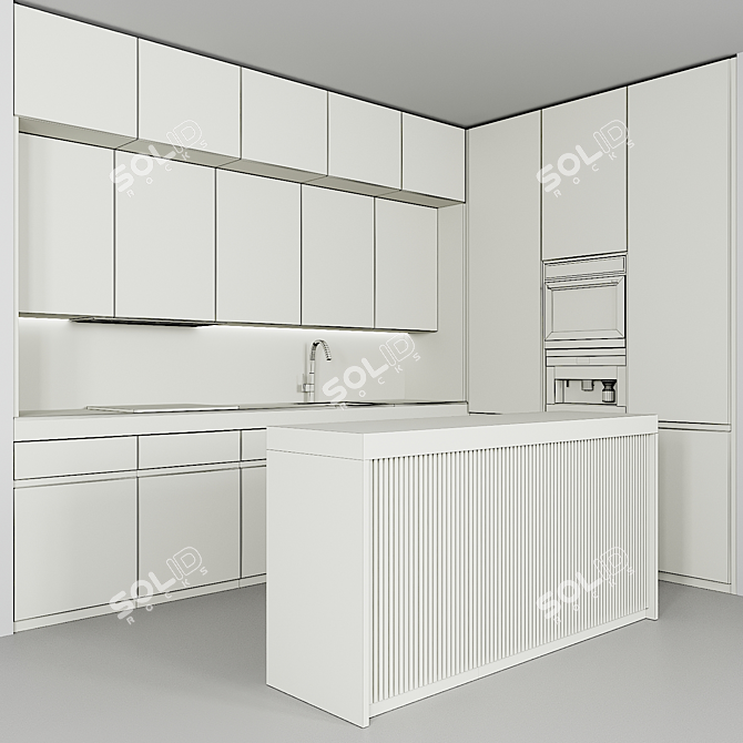 Modern Kitchen 3D Model 3D model image 4