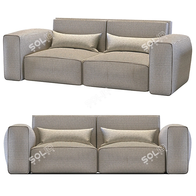 Elegant Porter Sofa: Polys 296,854, Verts 297,114 3D model image 2