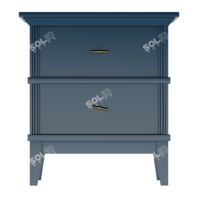 Manhattan Grey-Blue Bedside Table 3D model image 2