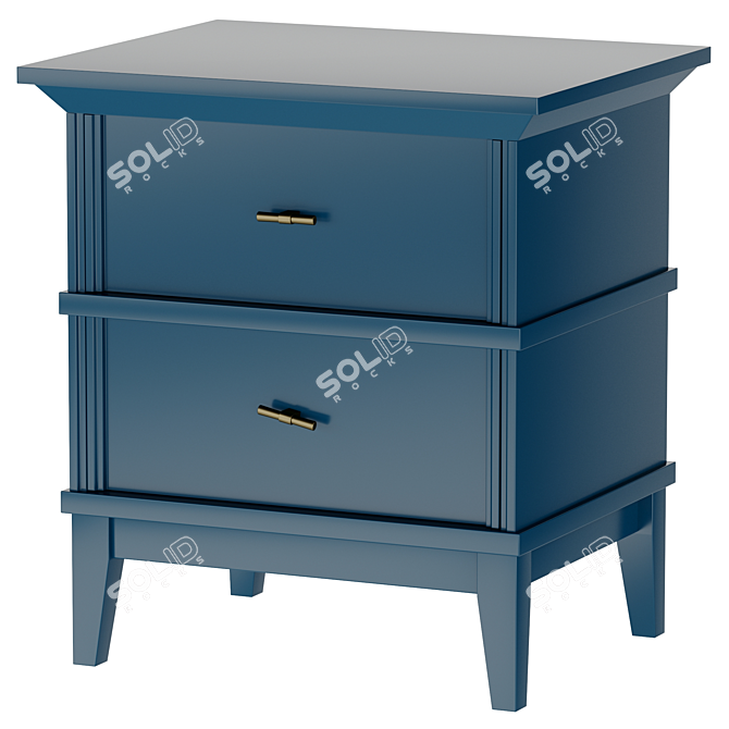 Manhattan Grey-Blue Bedside Table 3D model image 4