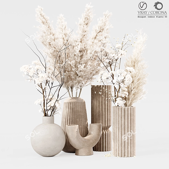 Botanical Bliss: Premium Indoor Plant Bouquet 3D model image 1