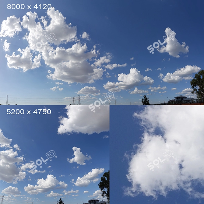 Blue Sky Panorama: 8K & 5K 3D model image 1