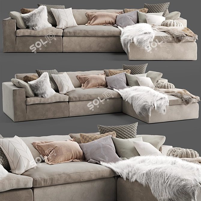 Luxury Mateo 4PC Sofa Set 3D model image 1