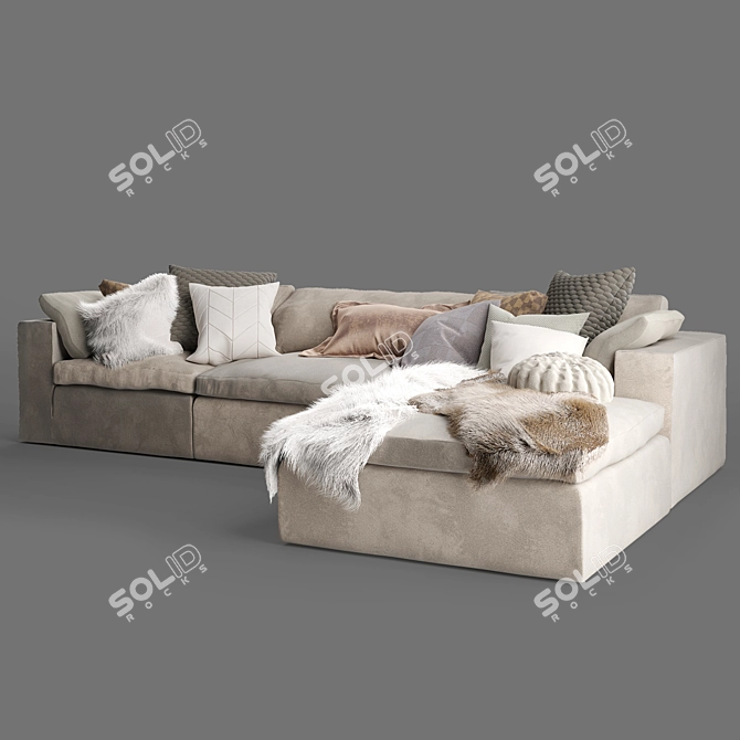 Luxury Mateo 4PC Sofa Set 3D model image 2