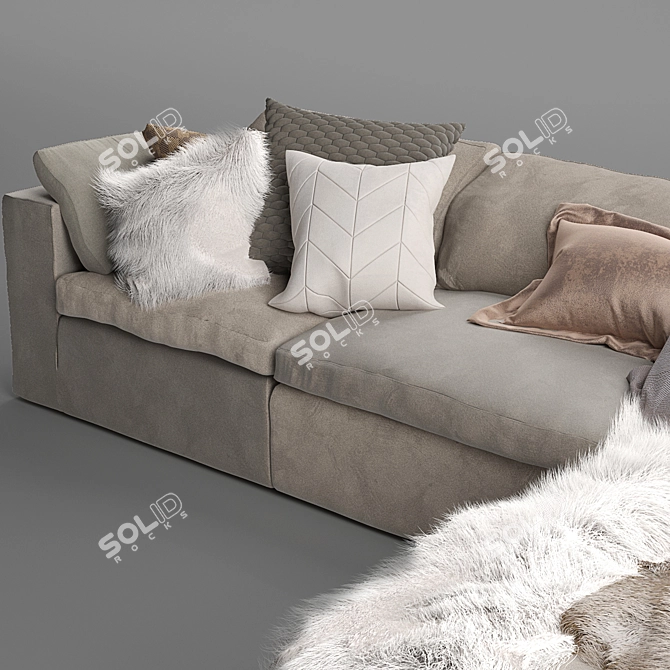 Luxury Mateo 4PC Sofa Set 3D model image 4