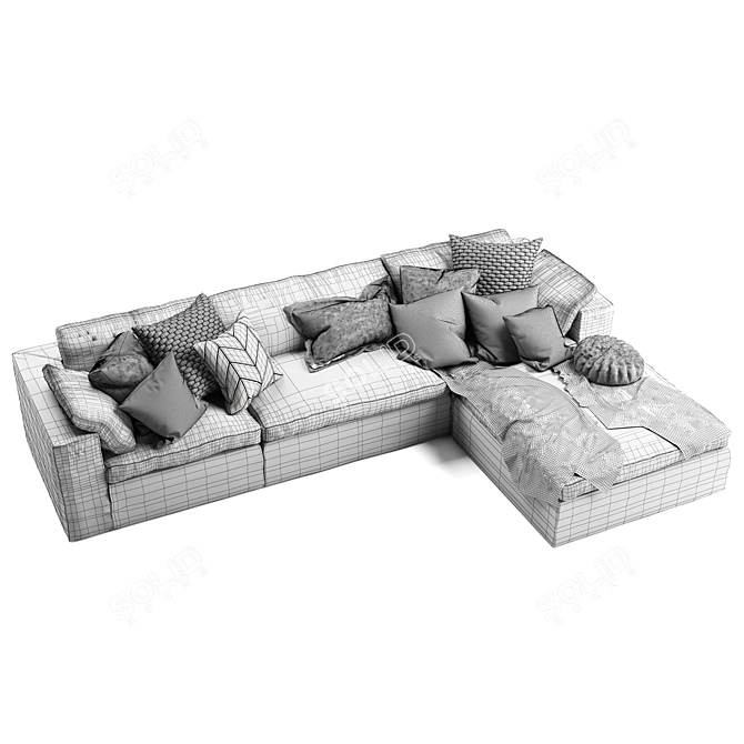 Luxury Mateo 4PC Sofa Set 3D model image 7