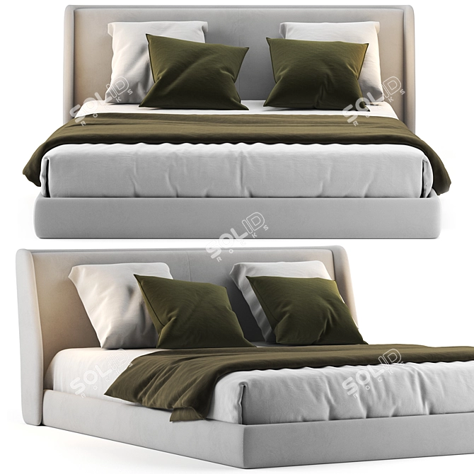 Natuzzi Spencer Bed: Modern Elegance for Style and Comfort 3D model image 1