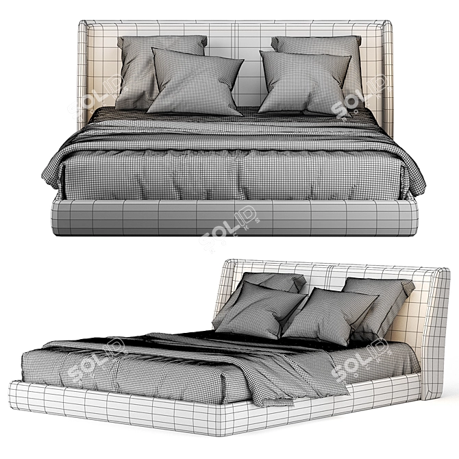 Natuzzi Spencer Bed: Modern Elegance for Style and Comfort 3D model image 3