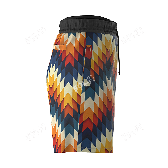 Sporty Beach Shorts 3D model image 4