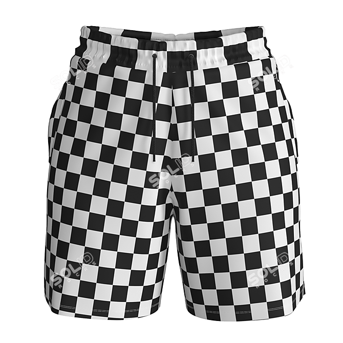 Sporty Beach Shorts 3D model image 5