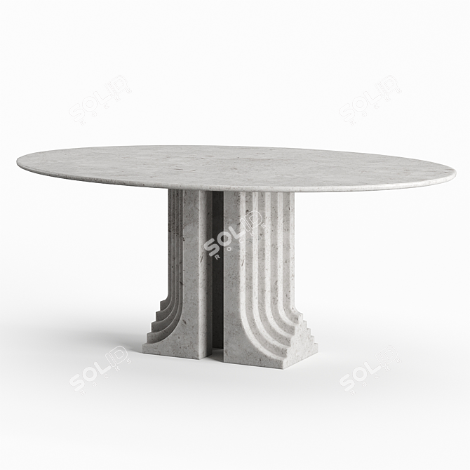 Modern Italian Marble Dining Table 3D model image 2