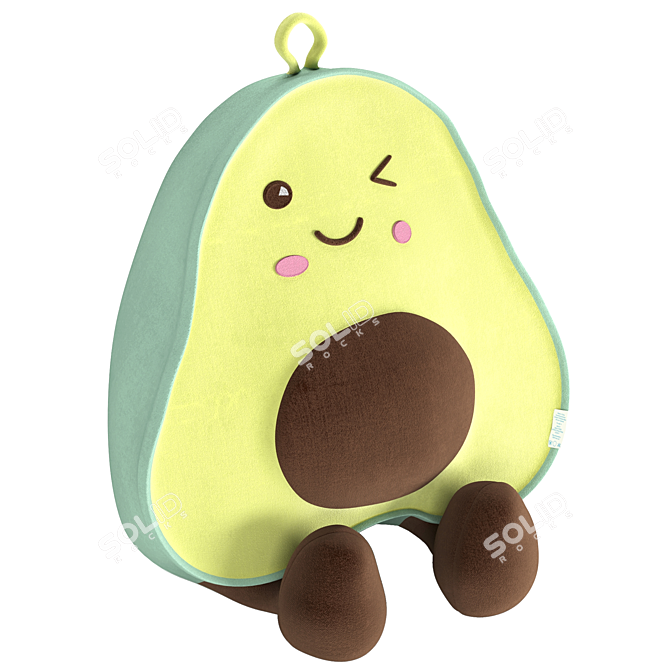 Snuggly Avocado Plush Toy: Soft and Huggable 3D model image 1