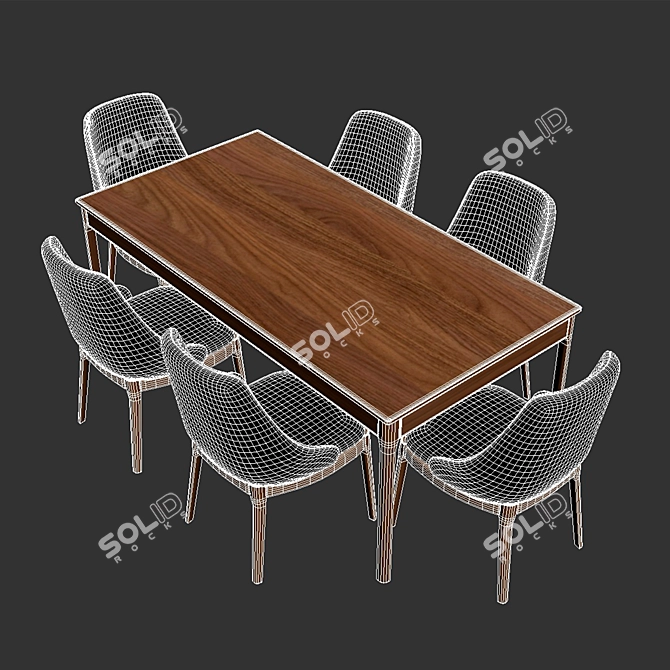 Modern Lounge Dining Set: Table & Fasmino Chairs 3D model image 2