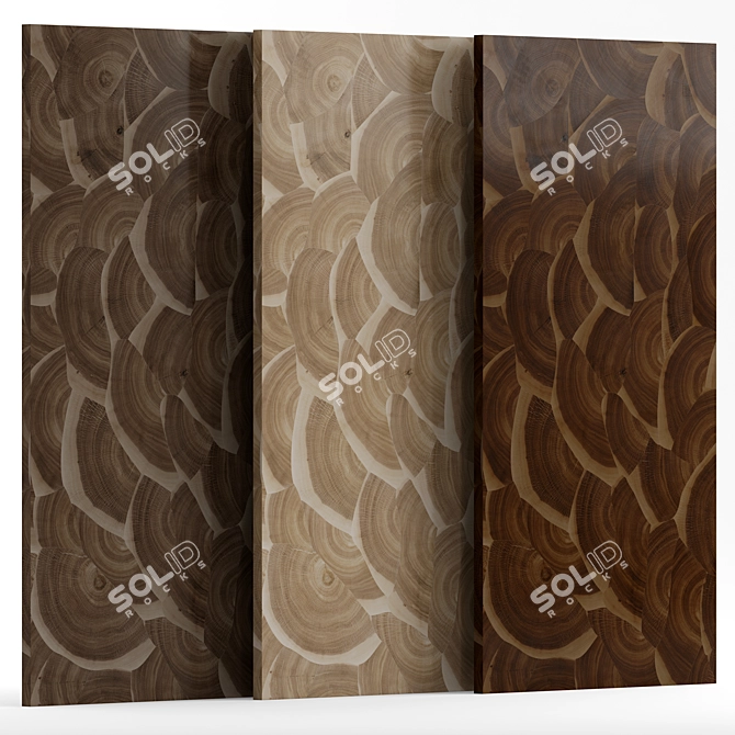 Exquisite Endgrain Segments Wood 3D model image 1