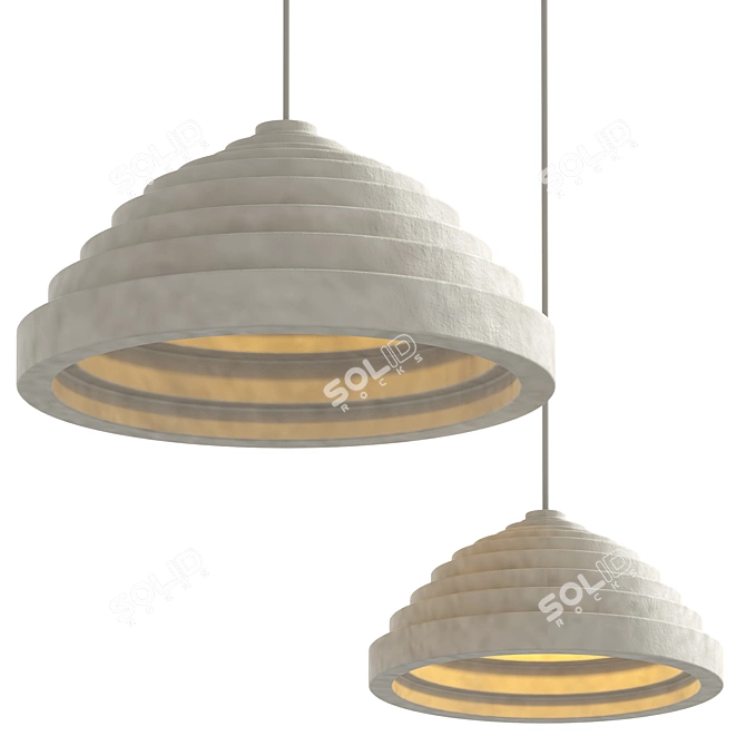 Stylish Pyramid Pendant Lamp 3D model image 1