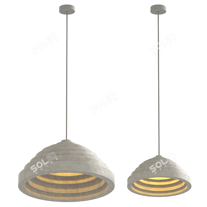 Stylish Pyramid Pendant Lamp 3D model image 3