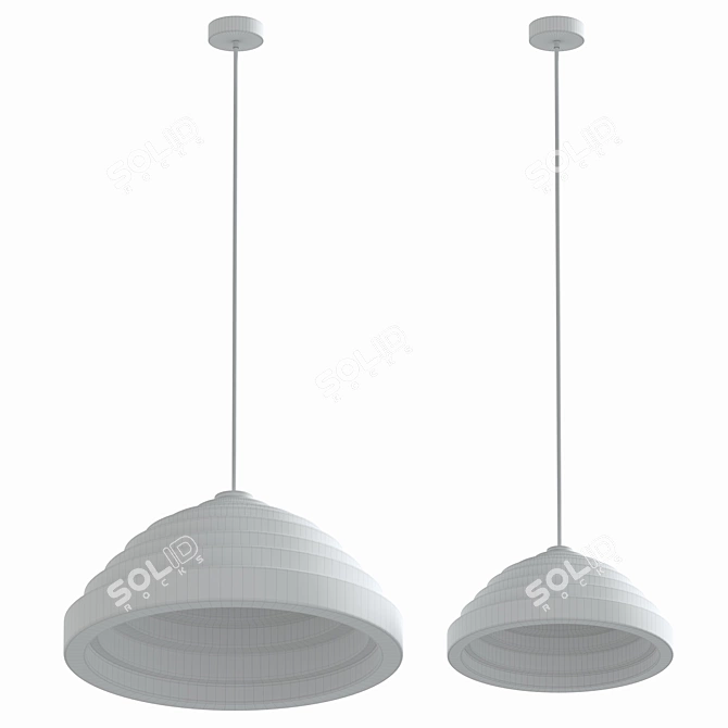 Stylish Pyramid Pendant Lamp 3D model image 4