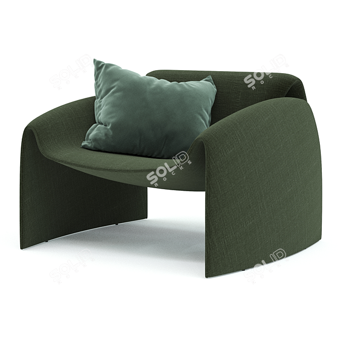Elegant Fabric Armchair: Le Club 3D model image 1