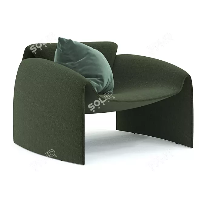 Elegant Fabric Armchair: Le Club 3D model image 2