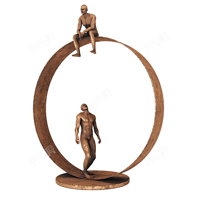 PBR Metal Sculpture: 4 Materials 3D model image 2