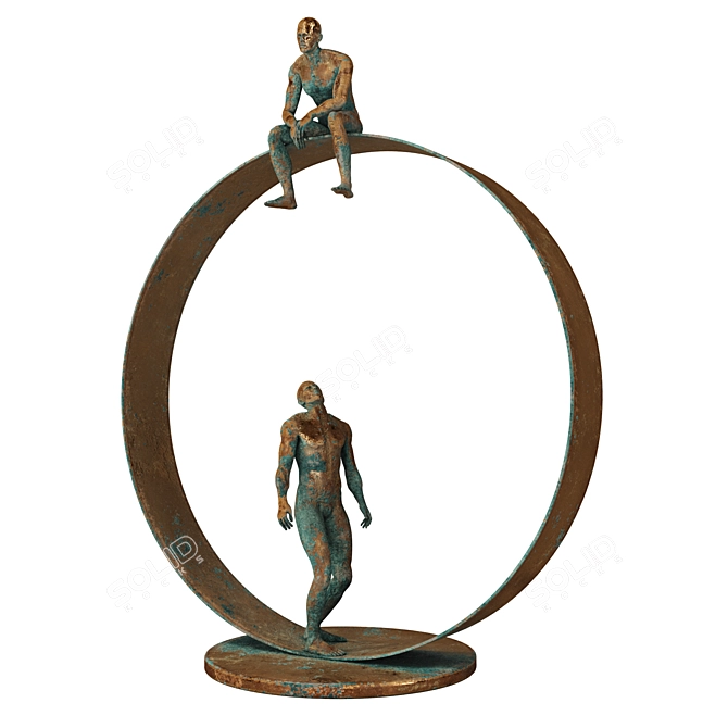 PBR Metal Sculpture: 4 Materials 3D model image 3