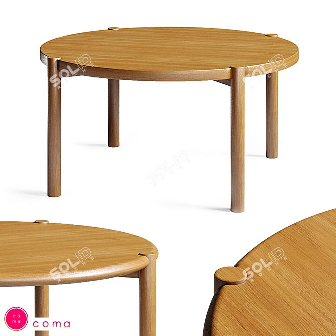 Customizable Wooden Desk: DT 042 3D model image 1