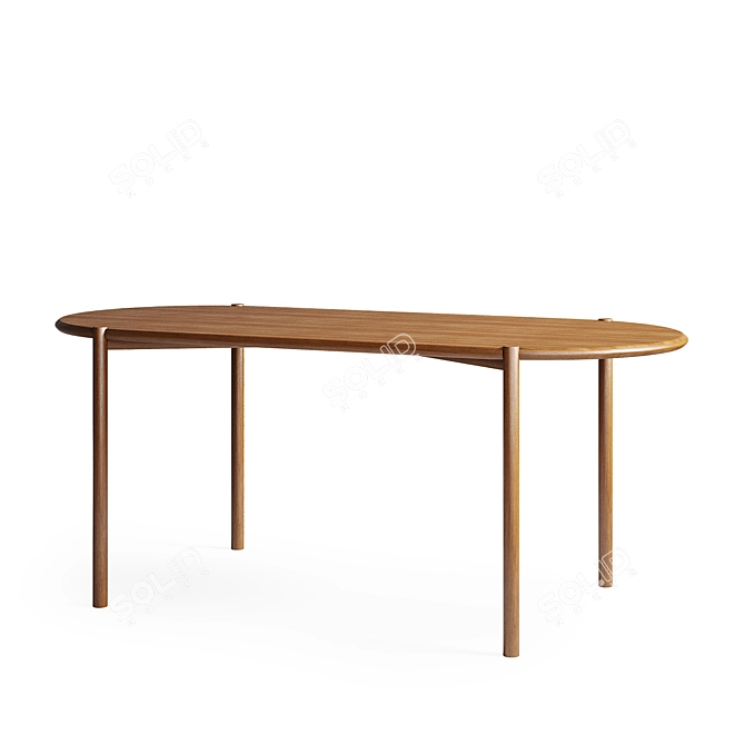 Customizable Wooden Desk: DT 042 3D model image 4