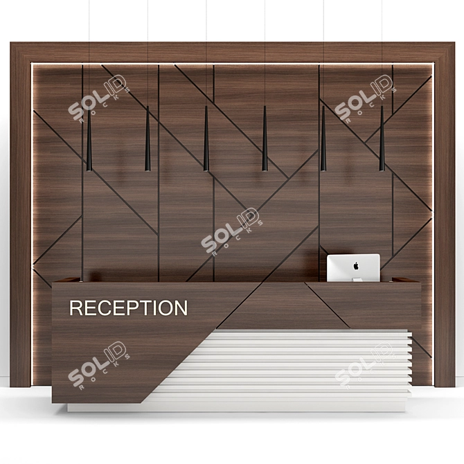 Sleek Reception Desk: Elegant, Functional 3D model image 1