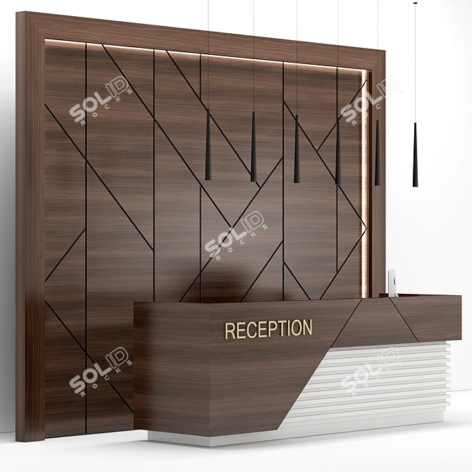 Sleek Reception Desk: Elegant, Functional 3D model image 2