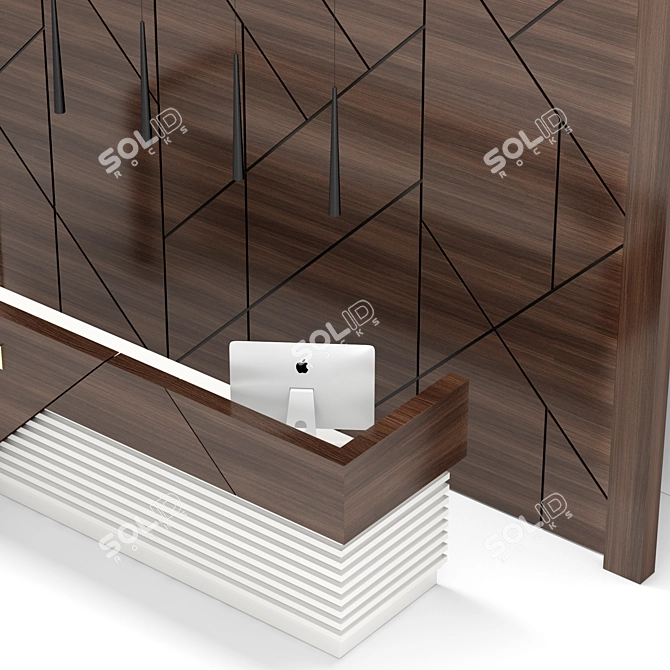 Sleek Reception Desk: Elegant, Functional 3D model image 3