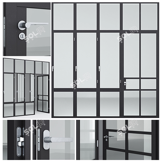 Sleek Aluminum Door 18: Stylish and Durable 3D model image 1