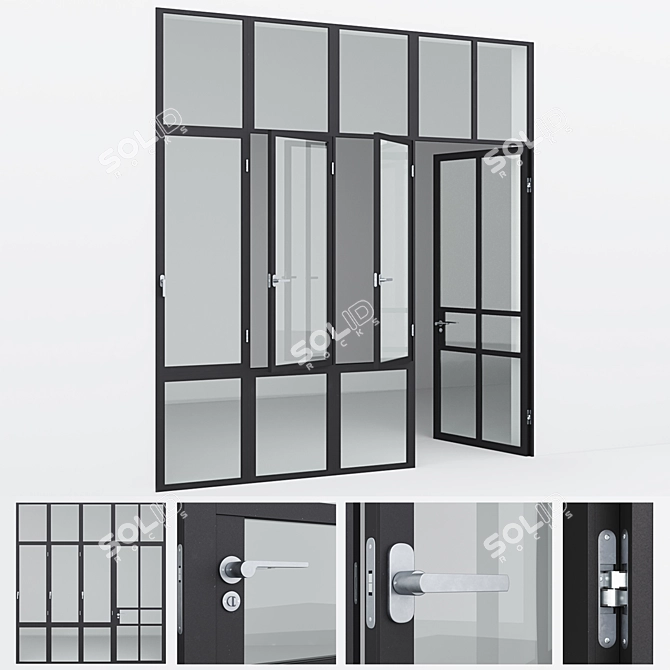 Sleek Aluminum Door 18: Stylish and Durable 3D model image 5