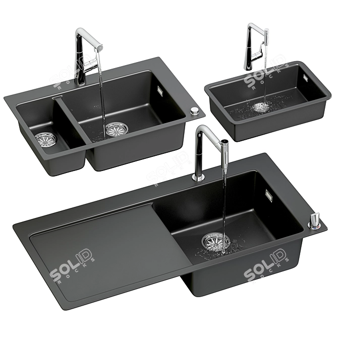 Hansgrohe Kitchen Sink Set: Stylish Taps & Functional Design 3D model image 3