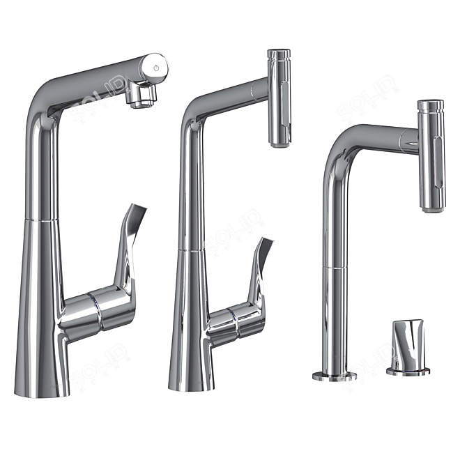 Hansgrohe Kitchen Sink Set: Stylish Taps & Functional Design 3D model image 2