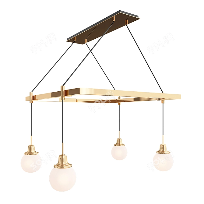 Elegant Rose City Chandelier 3D model image 1