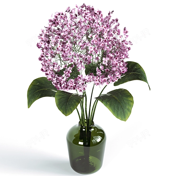 Indoor Blooms: Lush Bouquet Plant 3D model image 2